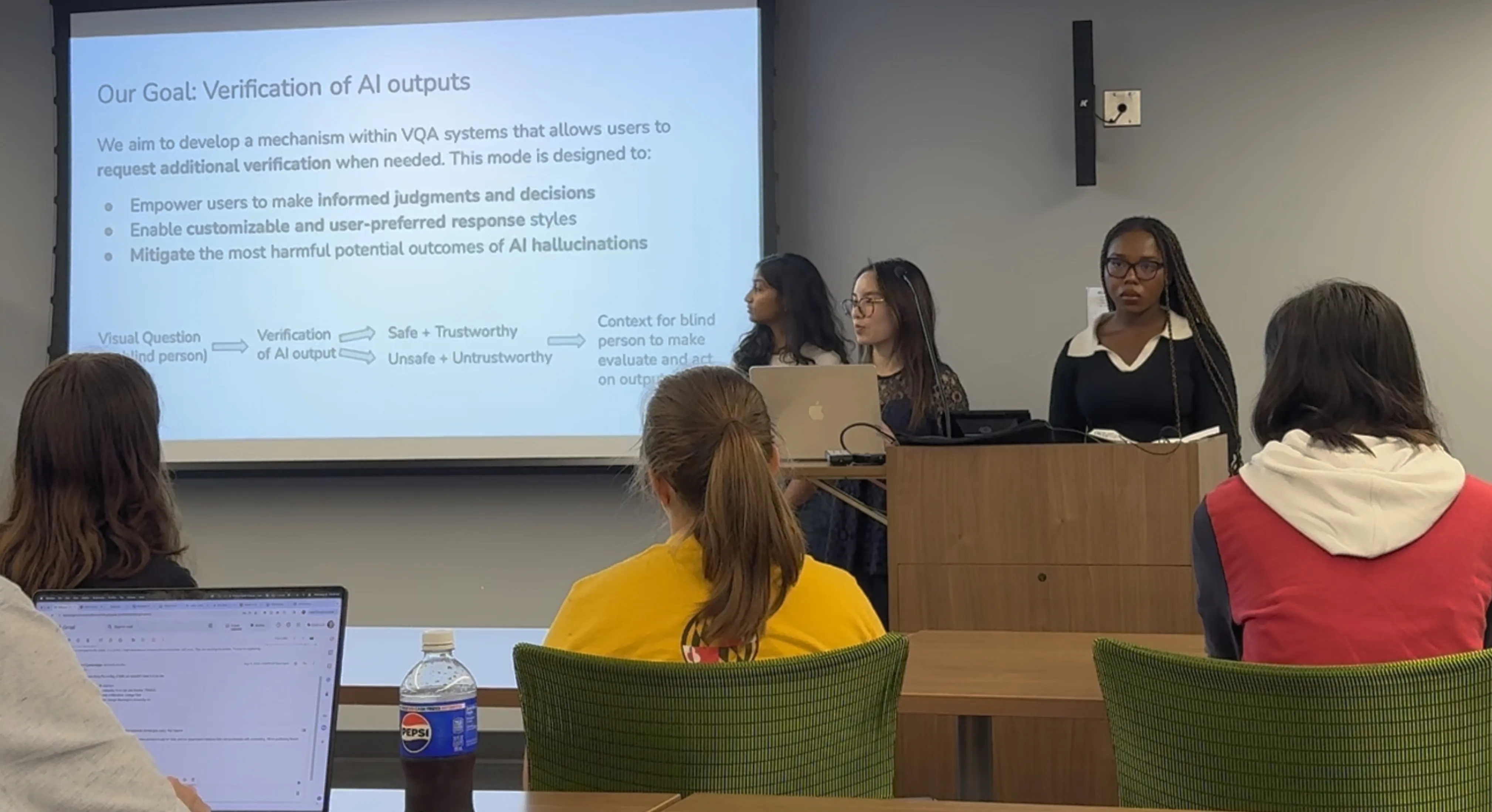 TRAILS undergraduate research fellows presenting their project to an audience