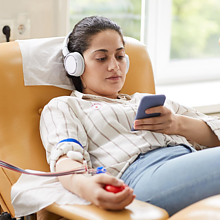 woman donating blood