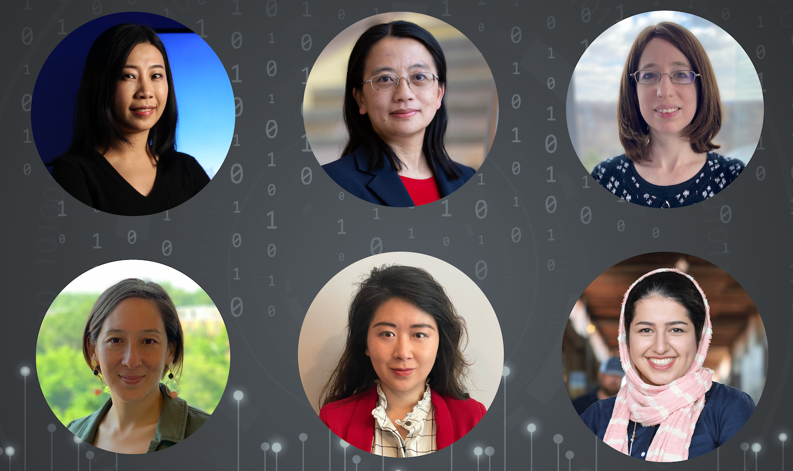 Furong Huang (computer science), Min Wu (engineering), Dana Dachman-Soled (engineering), Niloufar Salehi (School of Information, UC Berkeley), Ge Gao (iSchool) and Marine Carpuat (computer science).