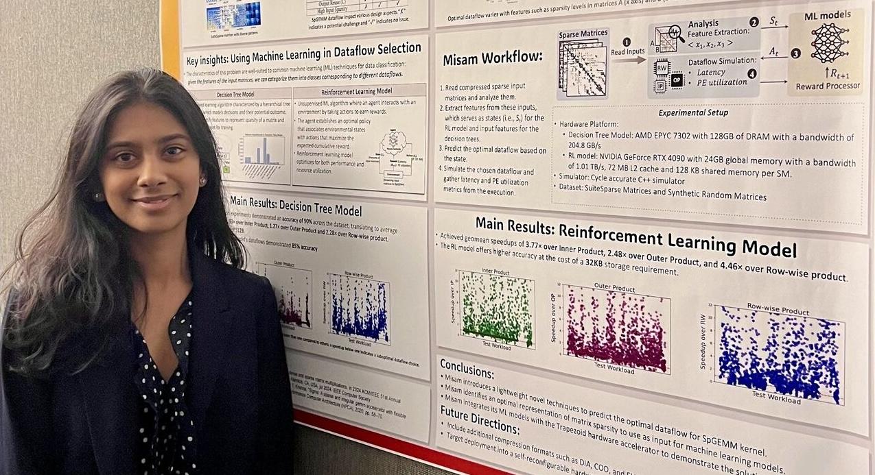 woman in front of research poster